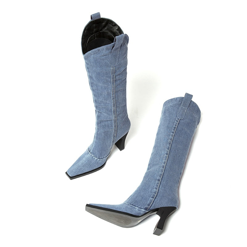 Oklahoma Denim High Boots Amsterdam Style