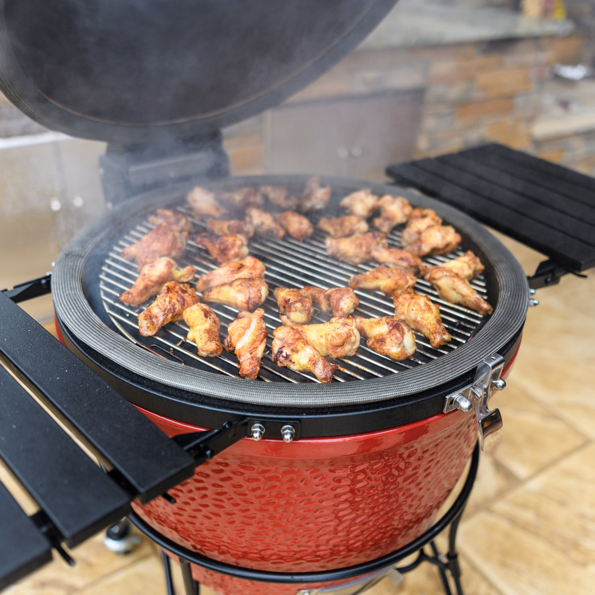Kamado Joe® Big Joe II 24 inch Charcoal Grill in Blaze Red Amsterdam Style