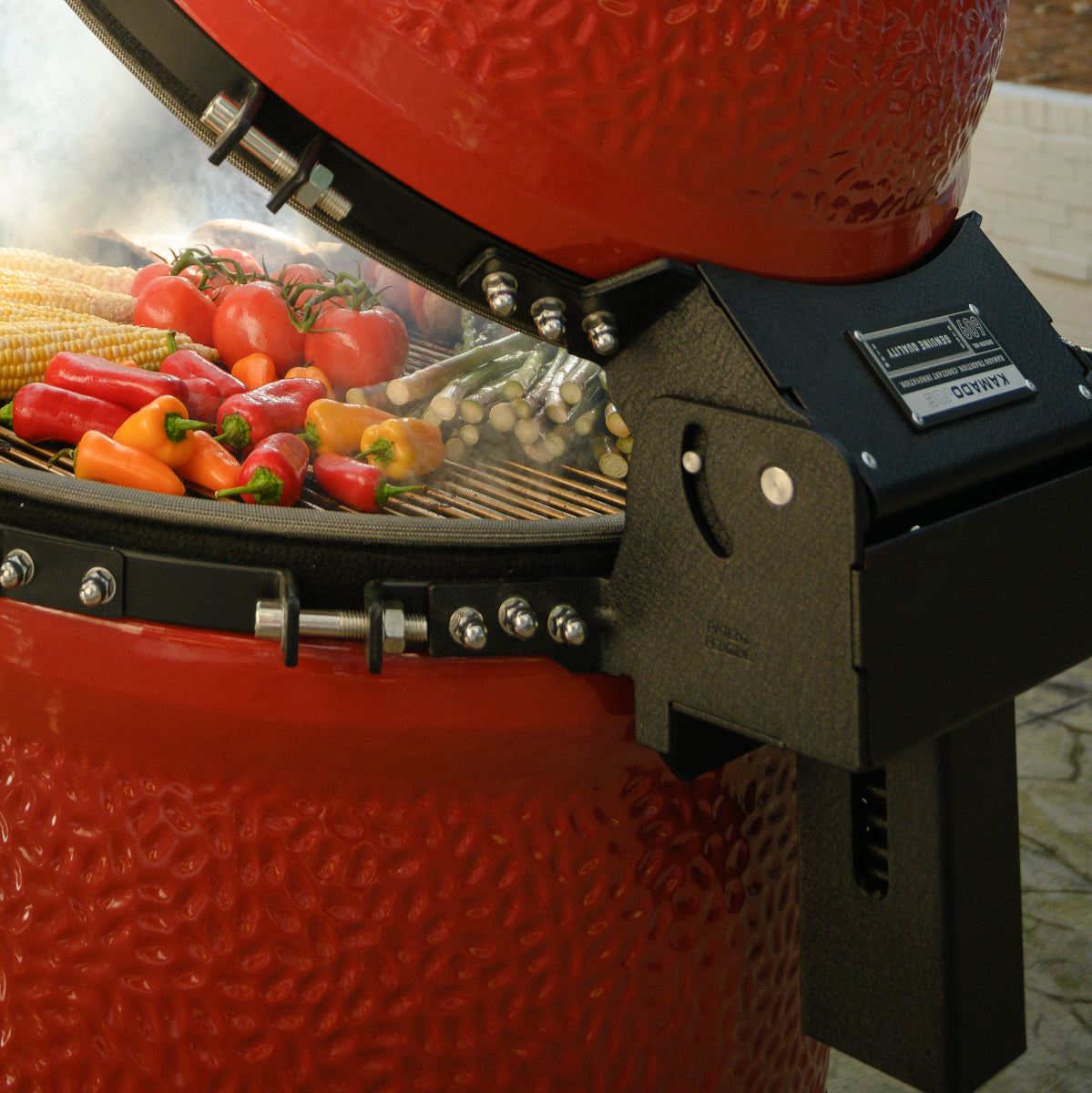 Kamado Joe® Big Joe II Stand Alone 24 inch Charcoal Grill in Blaze Red Amsterdam Style