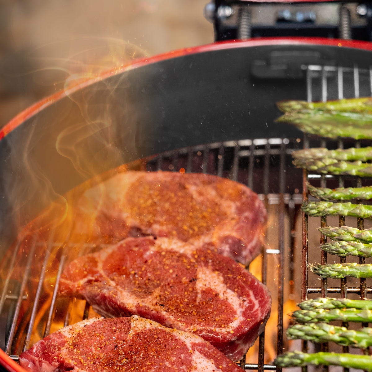 Kamado Joe® Kettle Joe™ 22 inch Charcoal Grill in Blaze Red Amsterdam Style