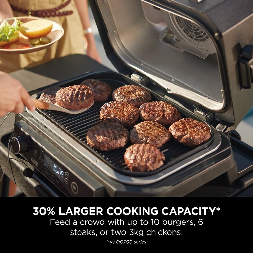 Ninja OG850UK Woodfire XL Electric BBQ Grill & Smoker - Black/Grey Amsterdam Style