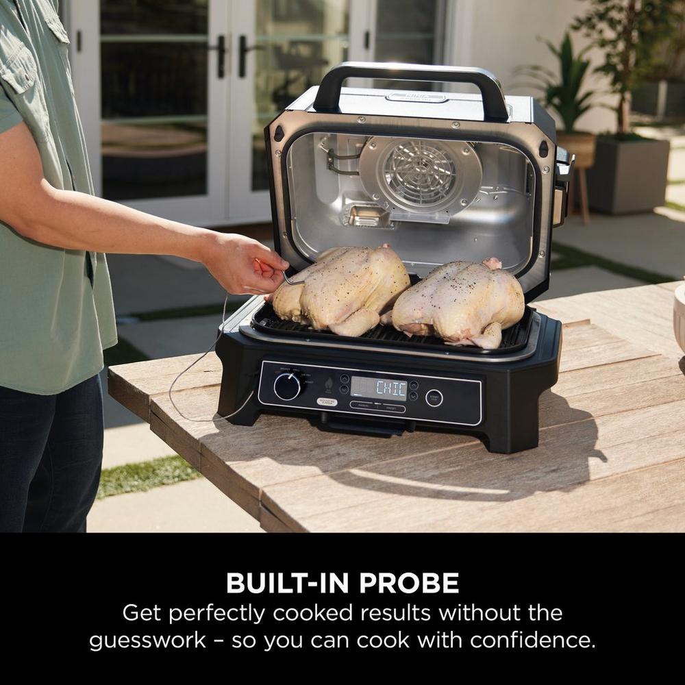 Ninja OG850UK Woodfire XL Electric BBQ Grill & Smoker - Black/Grey Amsterdam Style