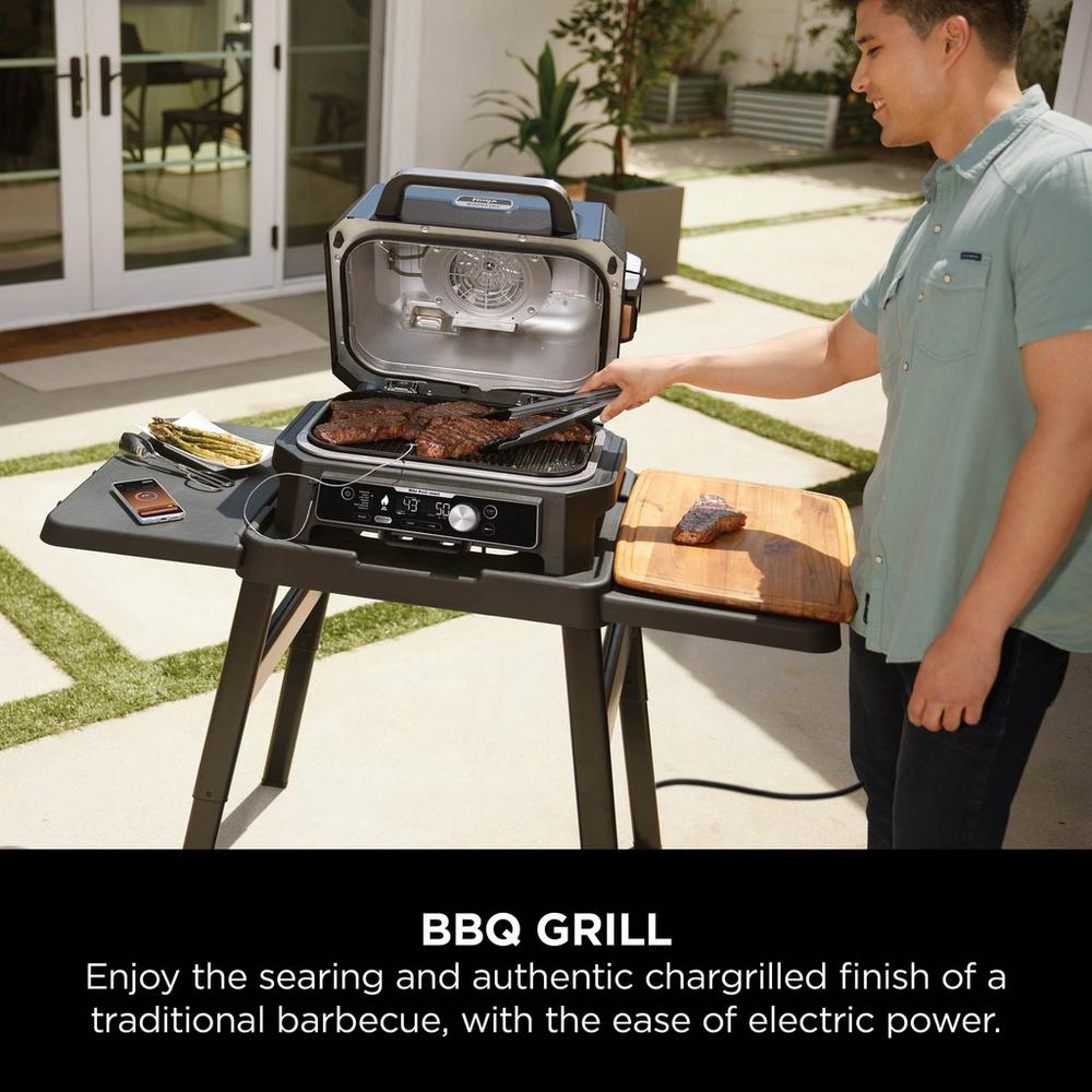 Ninja OG901UK Woodfire Pro Connect XL Electric BBQ Grill & Smoker - Black/Blue Amsterdam Style