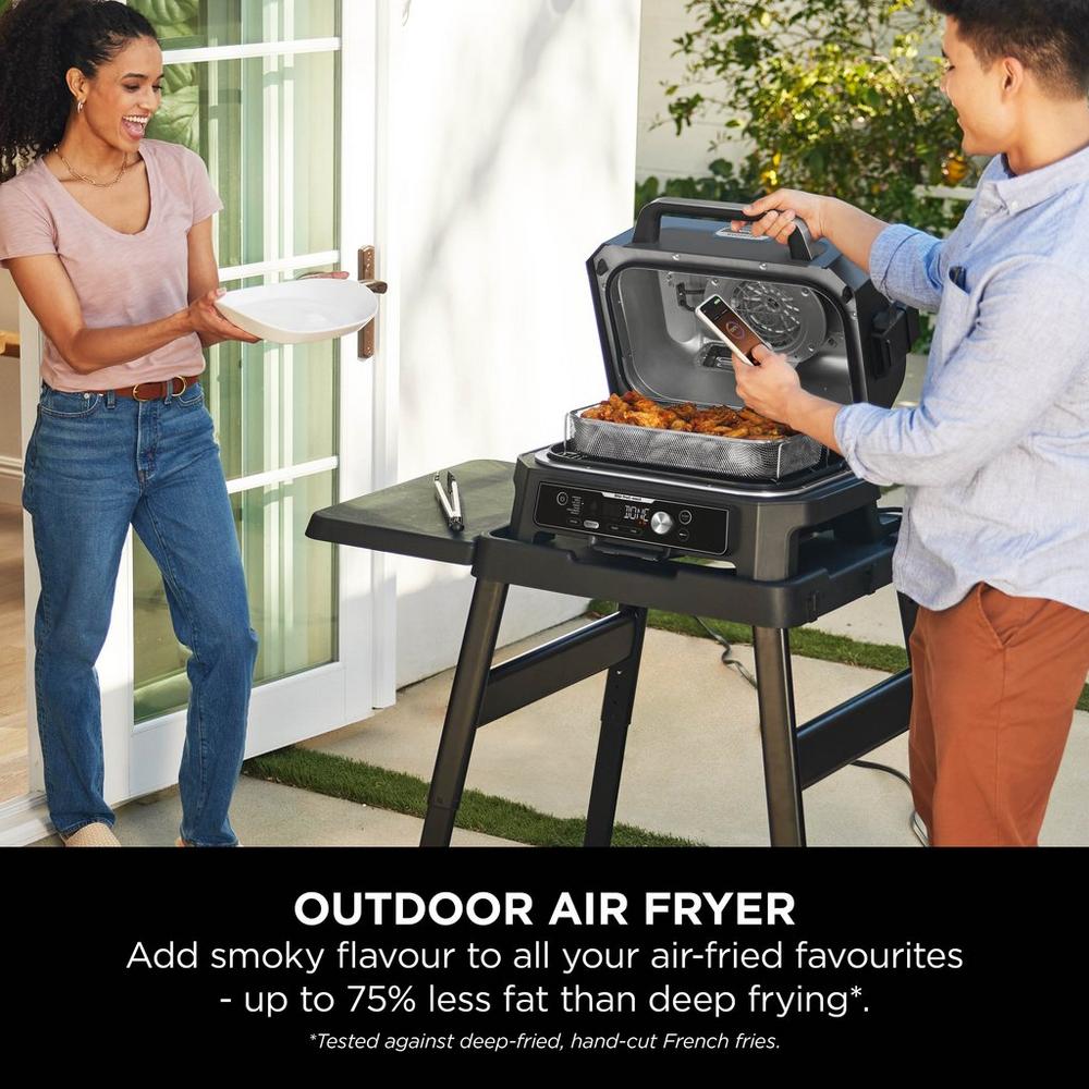 Ninja OG901UK Woodfire Pro Connect XL Electric BBQ Grill & Smoker - Black/Blue Amsterdam Style