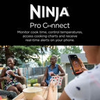 Ninja OG901UK Woodfire Pro Connect XL Electric BBQ Grill & Smoker - Black/Blue Amsterdam Style