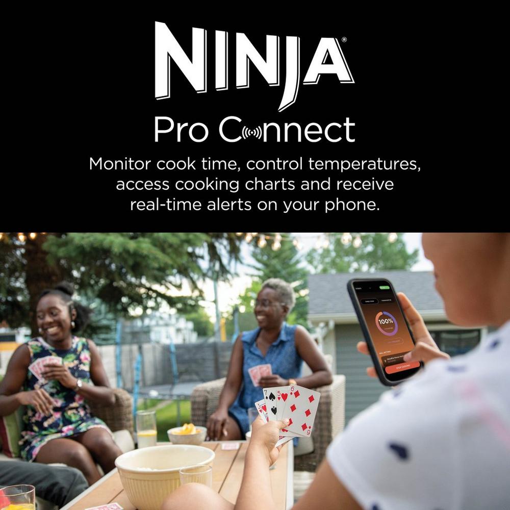 Ninja OG901UK Woodfire Pro Connect XL Electric BBQ Grill & Smoker - Black/Blue Amsterdam Style