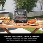 Ninja OG901UK Woodfire Pro Connect XL Electric BBQ Grill & Smoker - Black/Blue Amsterdam Style