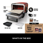 Ninja OO101UK Ninja Woodfire Outdoor Oven, Artisan Pizza Maker and BBQ Smoker - Terracotta/Steel Amsterdam Style