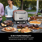 Ninja OO101UK Ninja Woodfire Outdoor Oven, Artisan Pizza Maker and BBQ Smoker - Terracotta/Steel Amsterdam Style