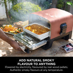 Ninja OO101UK Ninja Woodfire Outdoor Oven, Artisan Pizza Maker and BBQ Smoker - Terracotta/Steel Amsterdam Style