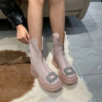 Crown Zipper Boots Amsterdam Style