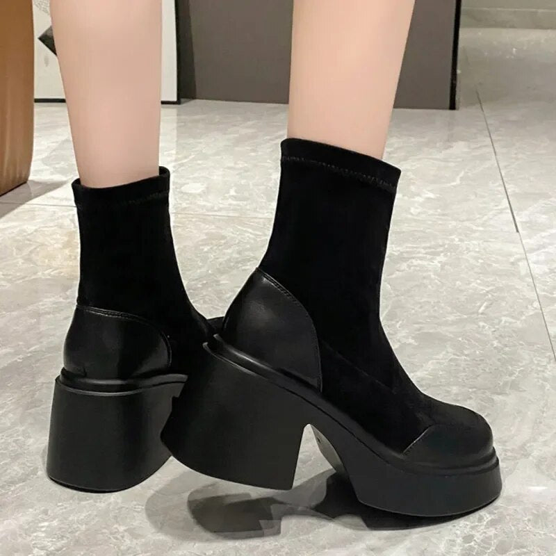 Camila Suede Platform Boots Amsterdam Style