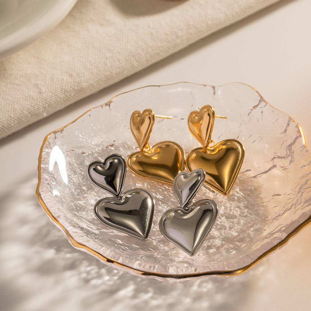 Heart Drop Earrings Amsterdam Style