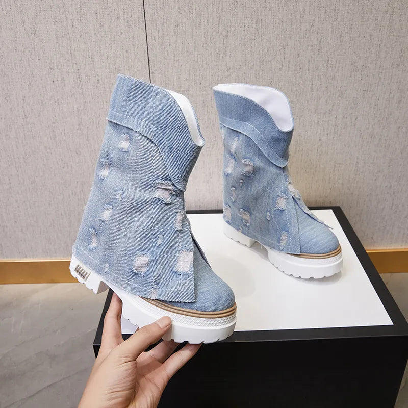 Kiara Denim Boots Amsterdam Style