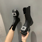 Crown Zipper Boots Amsterdam Style