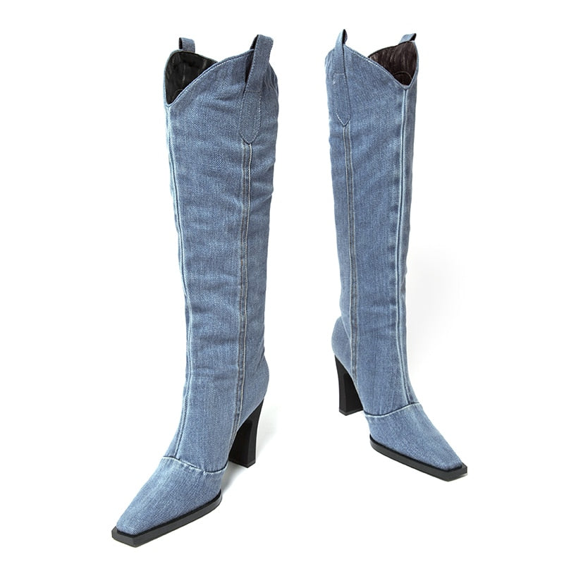 Oklahoma Denim High Boots Amsterdam Style