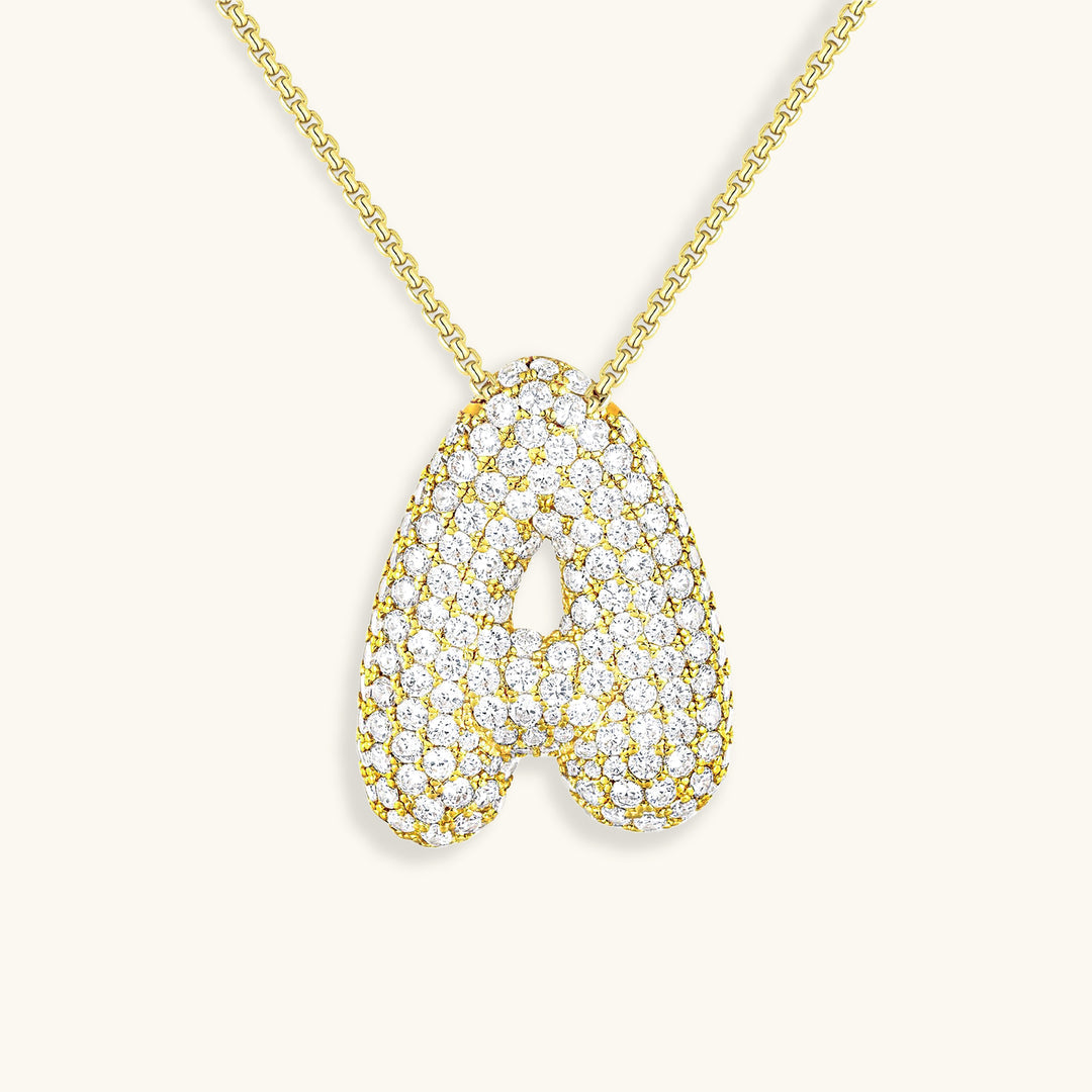 Diamond Initial Bubble Necklace Winsleyco