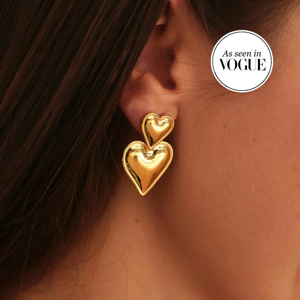 Heart Drop Earrings Amsterdam Style
