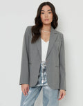 Women's Grey Pinstripe Lined Blazer Amsterdam Style