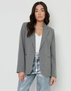 Women's Grey Pinstripe Lined Blazer Amsterdam Style
