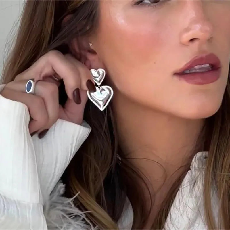 Heart Drop Earrings Amsterdam Style