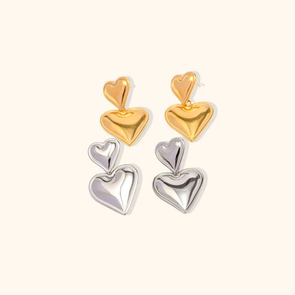 Heart Drop Earrings Amsterdam Style