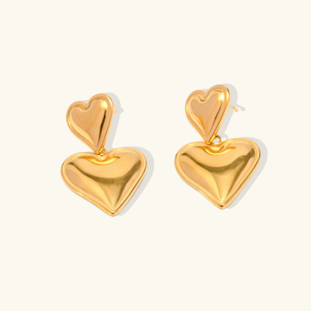 Heart Drop Earrings Amsterdam Style