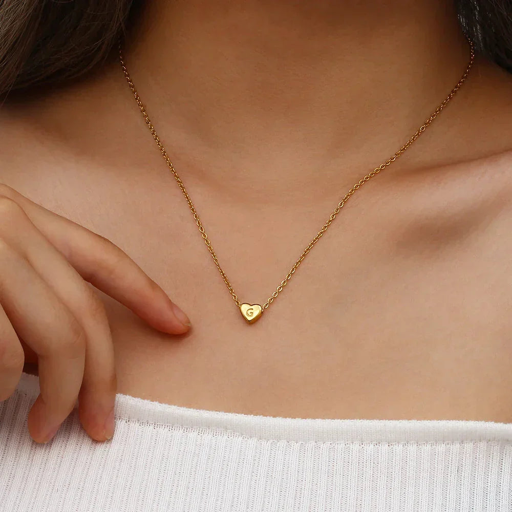 Heart Muse Initial Necklace Winsleyco