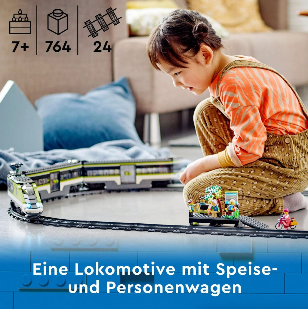 LEGO City 60337 Express Passenger Train building set with remote control