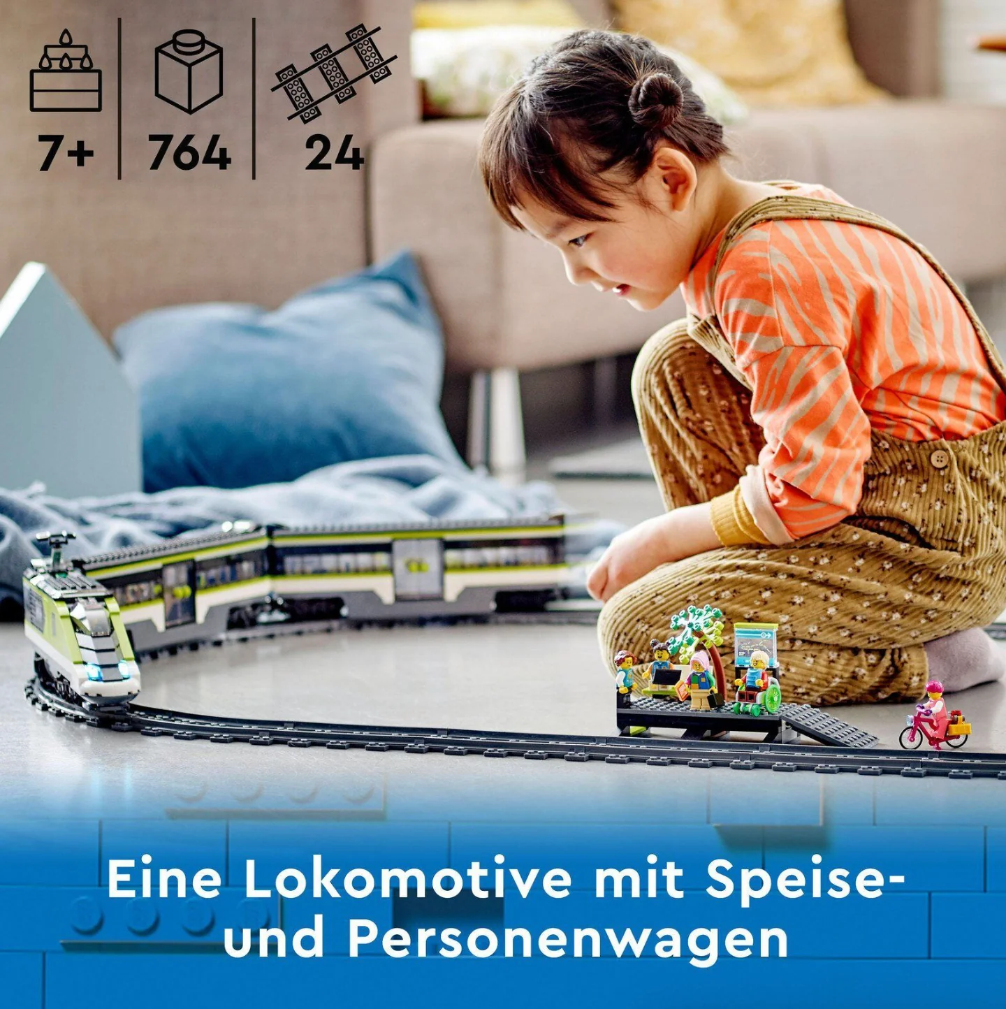 LEGO City 60337 Express Passenger Train building set with remote control