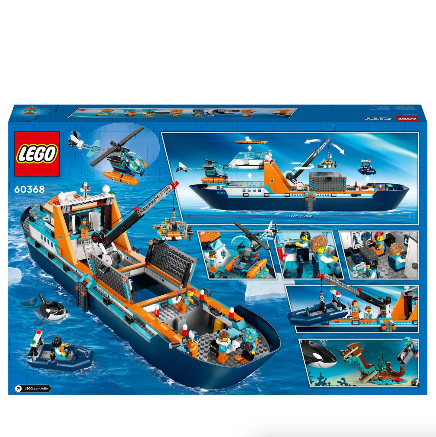 LEGO City 60368 Arctic Explorer Ship building set with helicopter and submarine