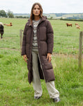 Women's Chocolate Maxi Puffer Jacket Amsterdam Style