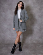 Women's Grey Pinstripe Lined Blazer Amsterdam Style