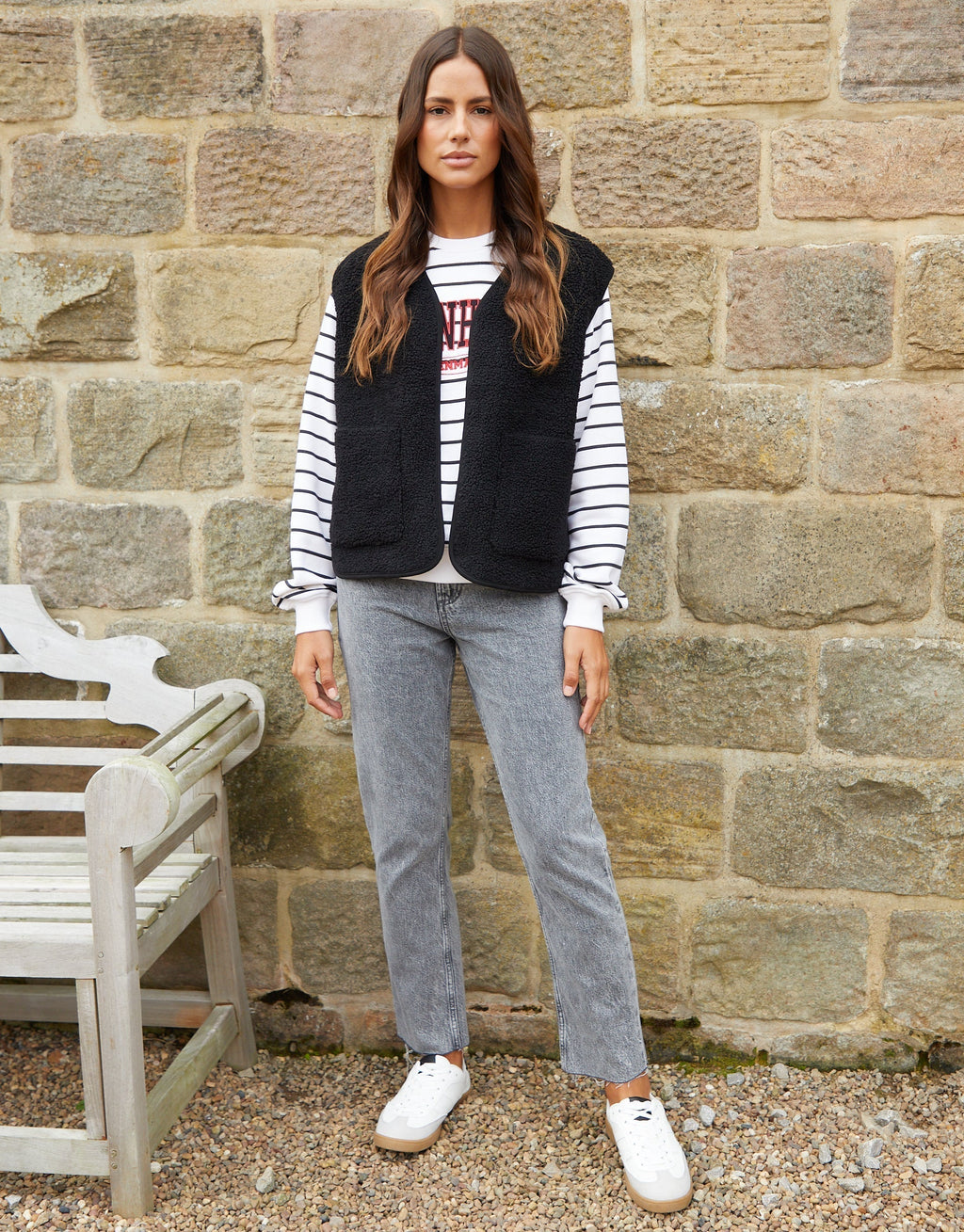 Women's Black Reversible Fleece Borg Gilet Amsterdam Style