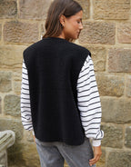 Women's Black Reversible Fleece Borg Gilet Amsterdam Style