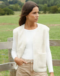Women's Cream Reversible Fleece Borg Gilet Amsterdam Style