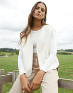 Women's Cream Reversible Fleece Borg Gilet Amsterdam Style
