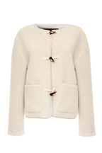 Women's Beige Fleece Borg Toggle Jacket Amsterdam Style