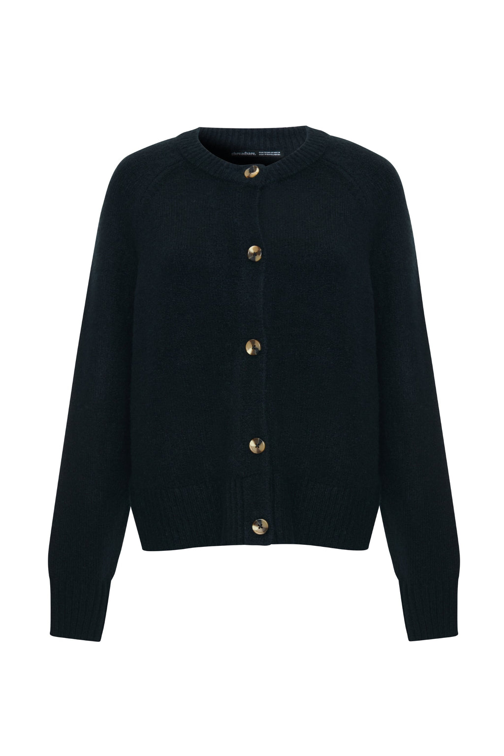 Women's Black Button Up Knitted Cardigan Amsterdam Style