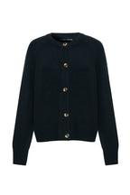 Women's Black Button Up Knitted Cardigan Amsterdam Style