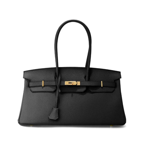 Adela Elegant Shoulder bag in luxurious Togo leather with gold hardware