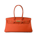 Adela Elegant Shoulder bag in luxurious Togo leather with gold hardware 10