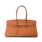 Adela Elegant Shoulder bag in luxurious Togo leather with gold hardware 2