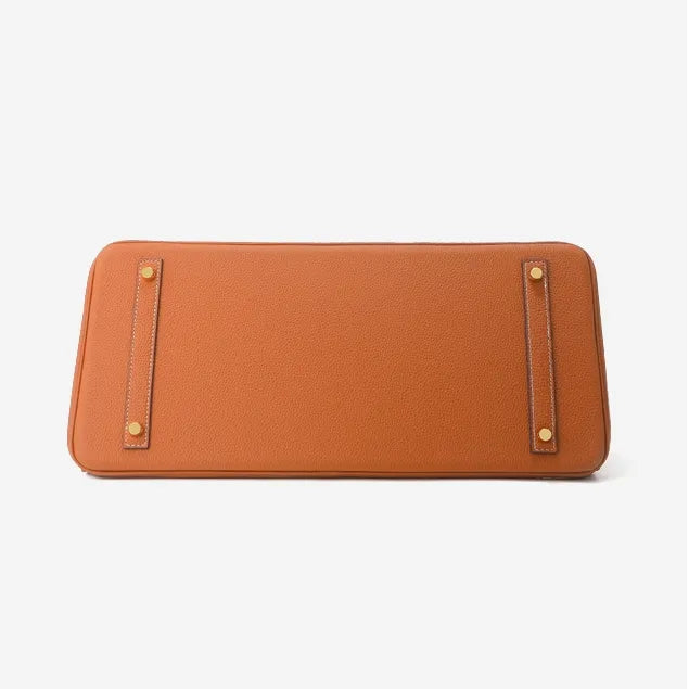 Adela Elegant Shoulder bag in luxurious Togo leather with gold hardware 5