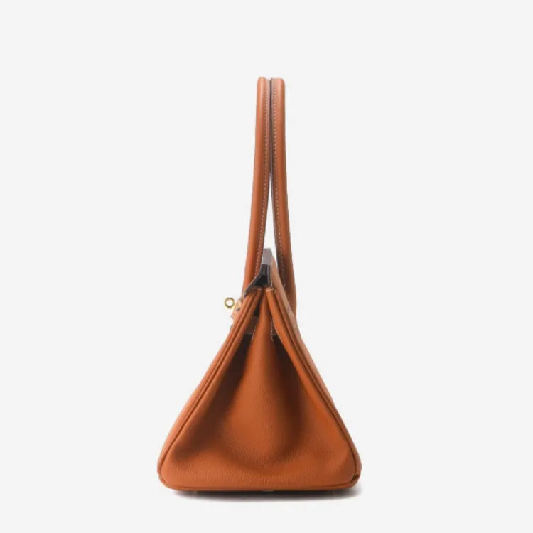 Adela Elegant Shoulder bag in luxurious Togo leather with gold hardware 6