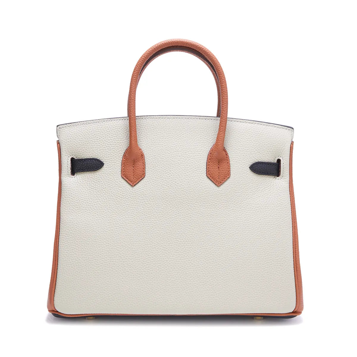 Stylish two-tone handbag made of genuine Togo leather. 13