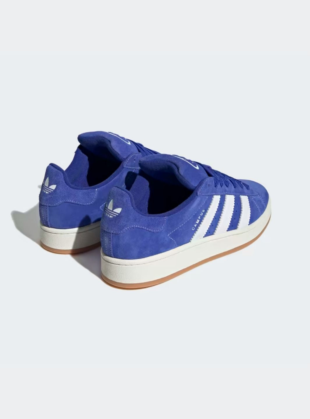 Adidas Campus 00s Semi Lucid Blue Elegant sneakers showcasing blue suede and Cloud White accents. 8