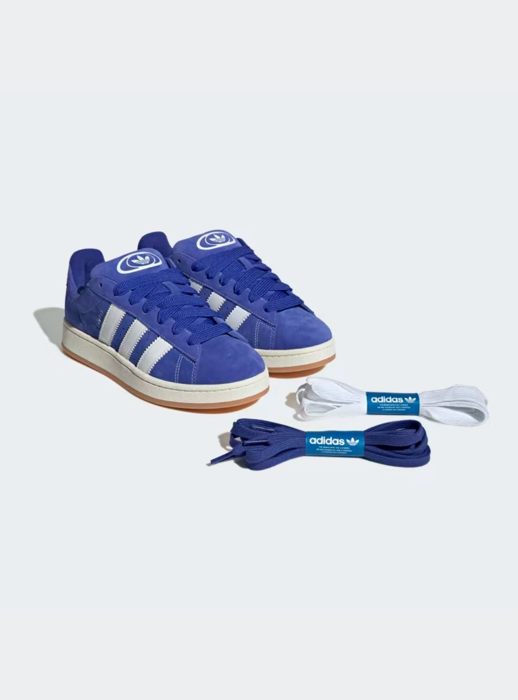 Adidas Campus 00s Semi Lucid Blue Elegant sneakers showcasing blue suede and Cloud White accents. 9