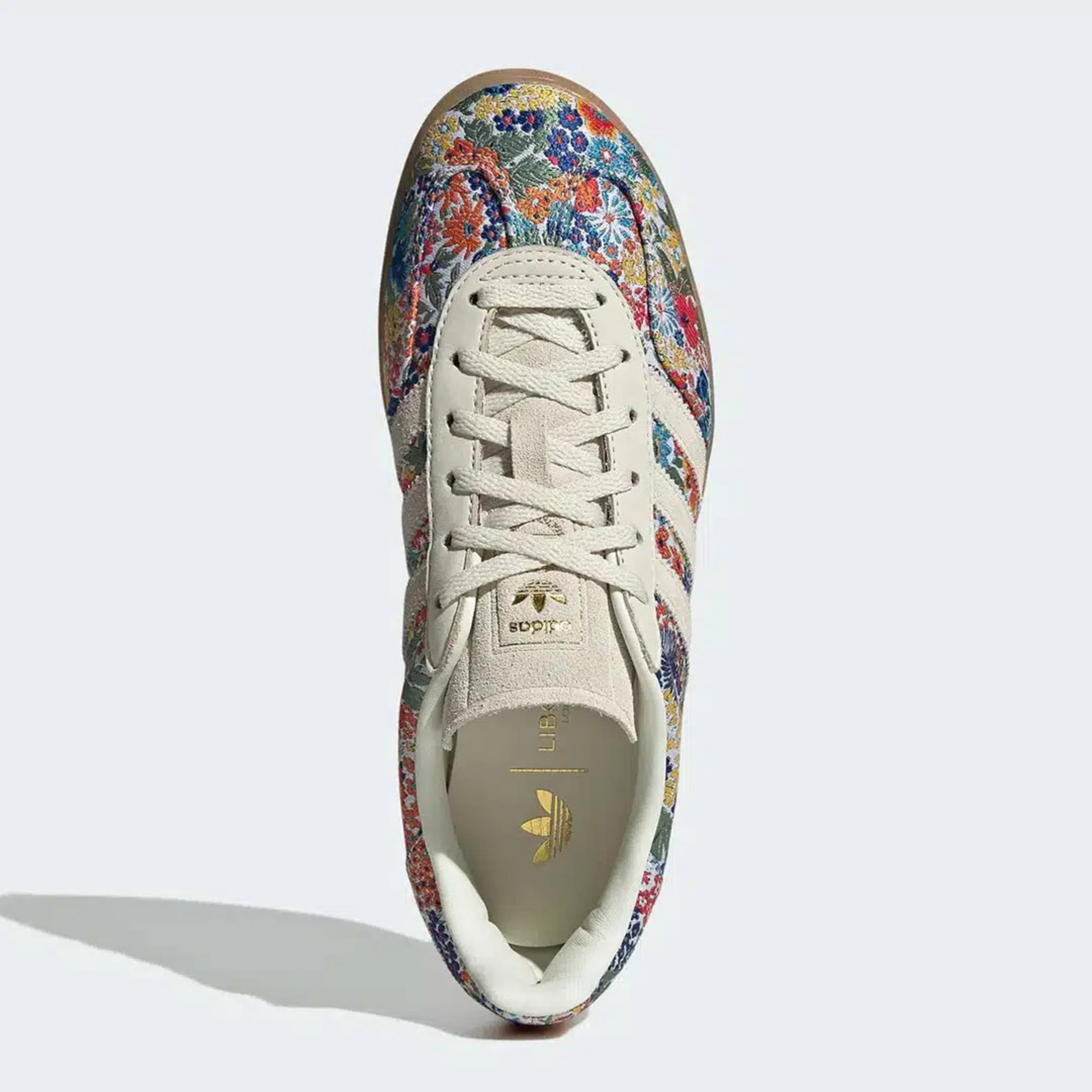 Adidas Gazelle x Liberty London Floral sneakers showcasing floral design. 2