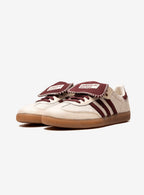 Adidas Samba Nylon Tonal Wales Bonner sneakers in Cream White with burgundy details. 2